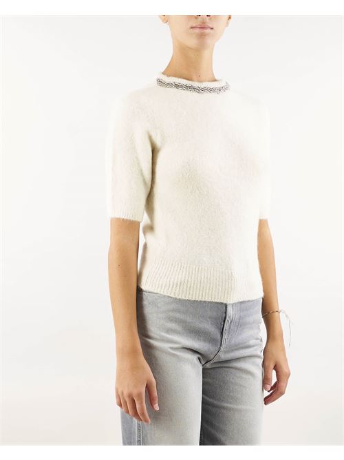 Alpaca blend sweater with rhinestone Simona Corsellini SIMONA CORSELLINI | Sweater | MGP0301C0090014692